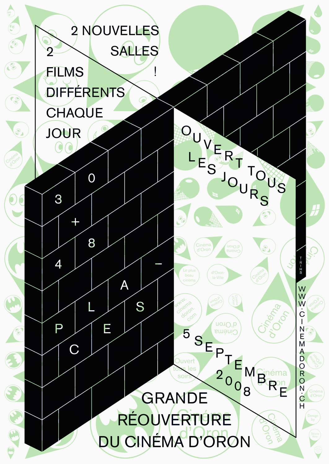 Plakat für das 'Cinéma d'Oron' (Offset- und Laserdruck) - (in Zusammenarbeit mit 'Körner Union')