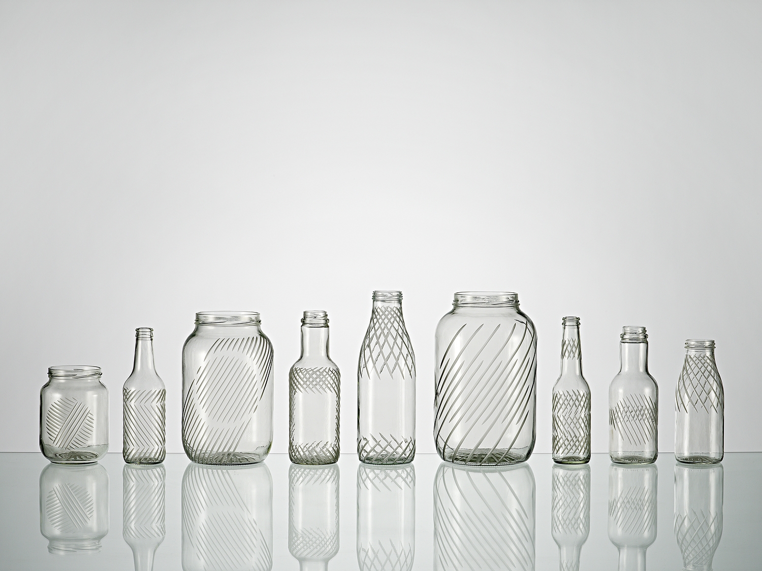 'Cut & Paste' und 'Upgrade', Glaskollektionen