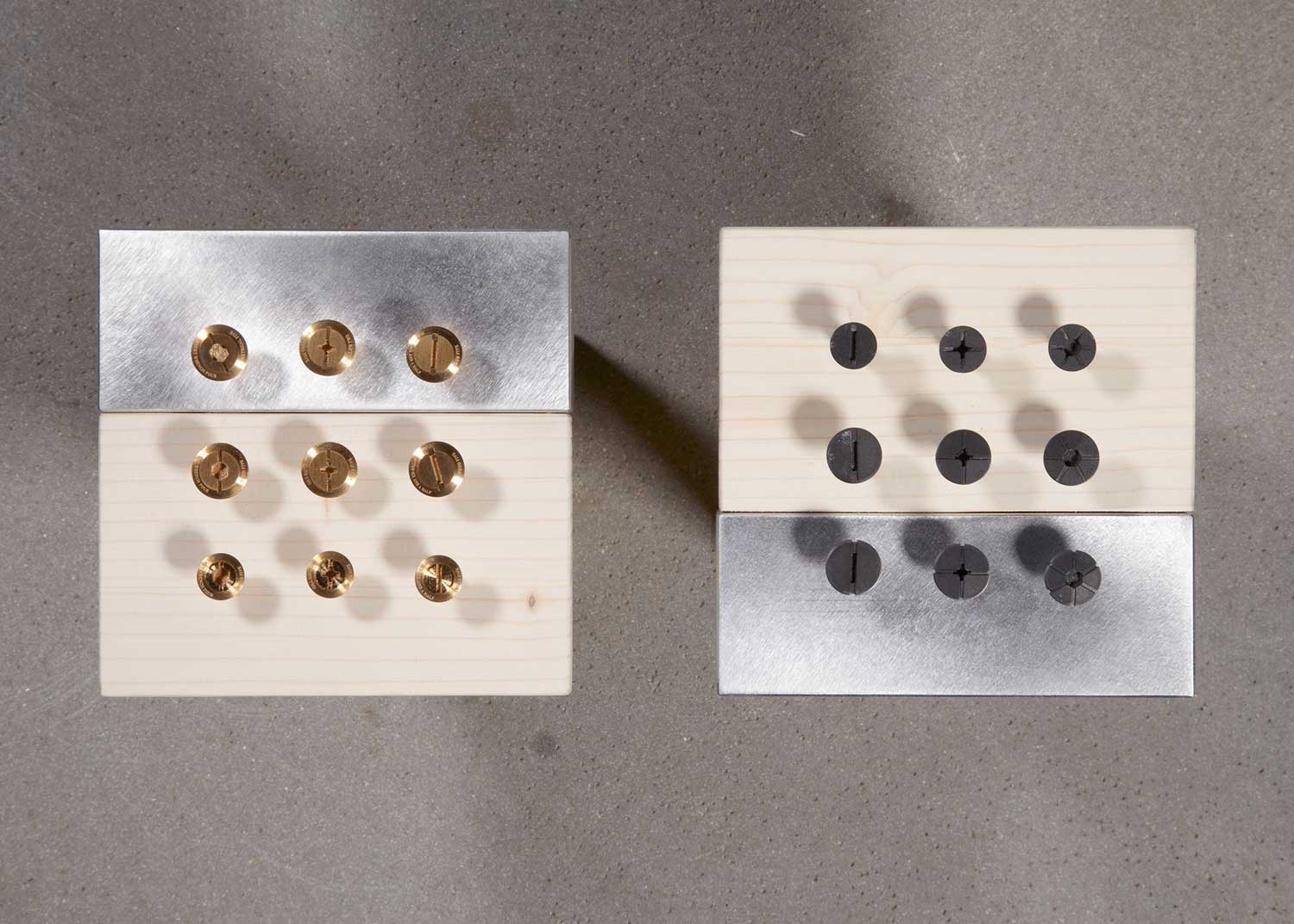 '123', eine Kollektion aus universellen Schrauben