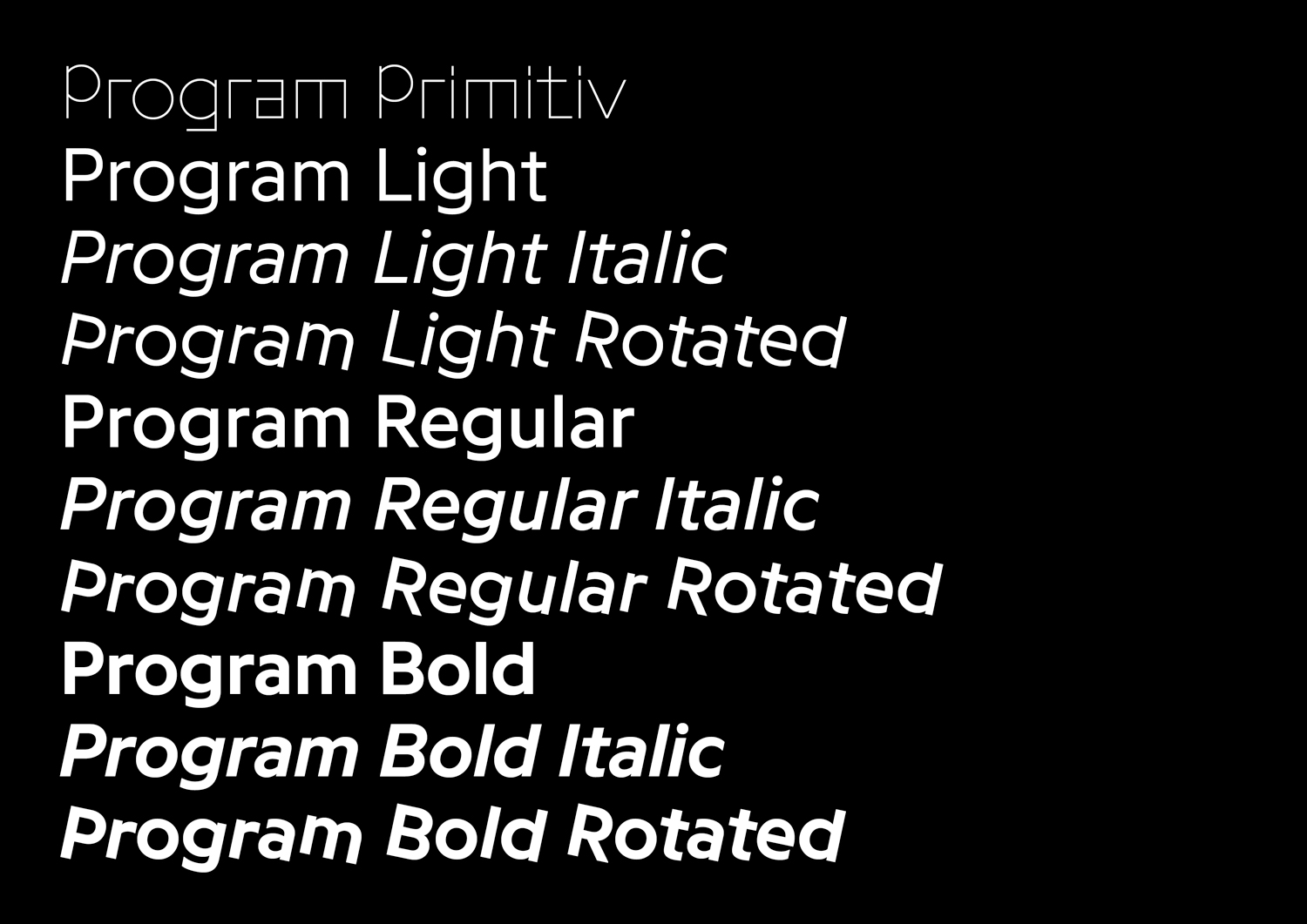 'Programme', Schrift