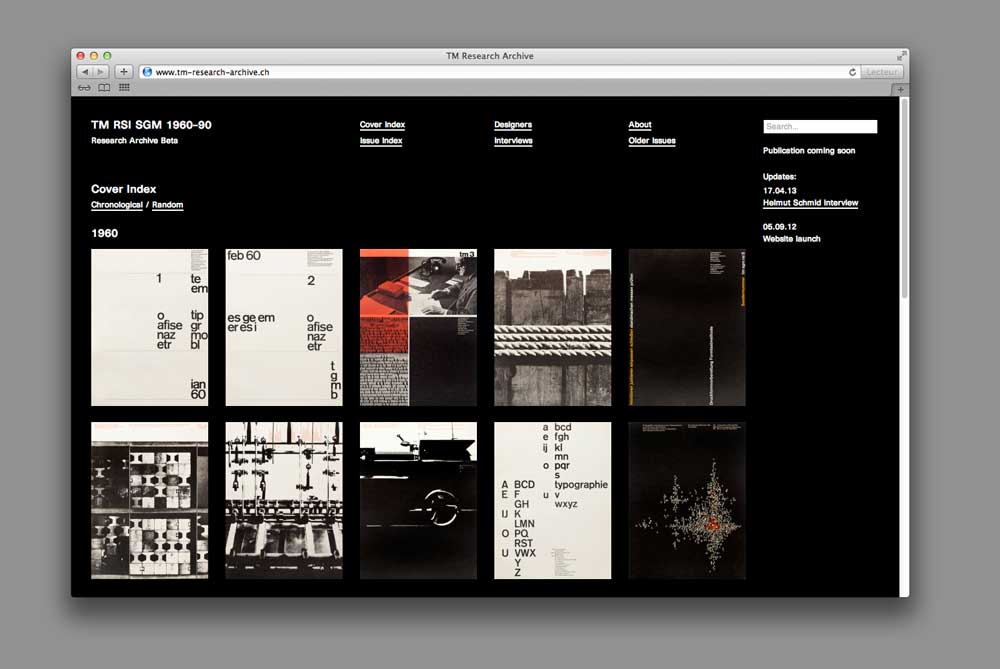 '30 Years of Swiss Typographic Discours in the Typografische Monatsblätter, TM RSI SGM 1960–90', Publikation