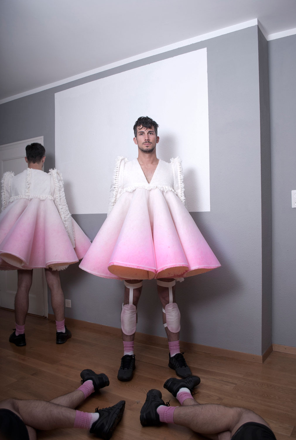 « Mon modèle masculin est une femme », Modekollektion Männer, Diplomarbeit