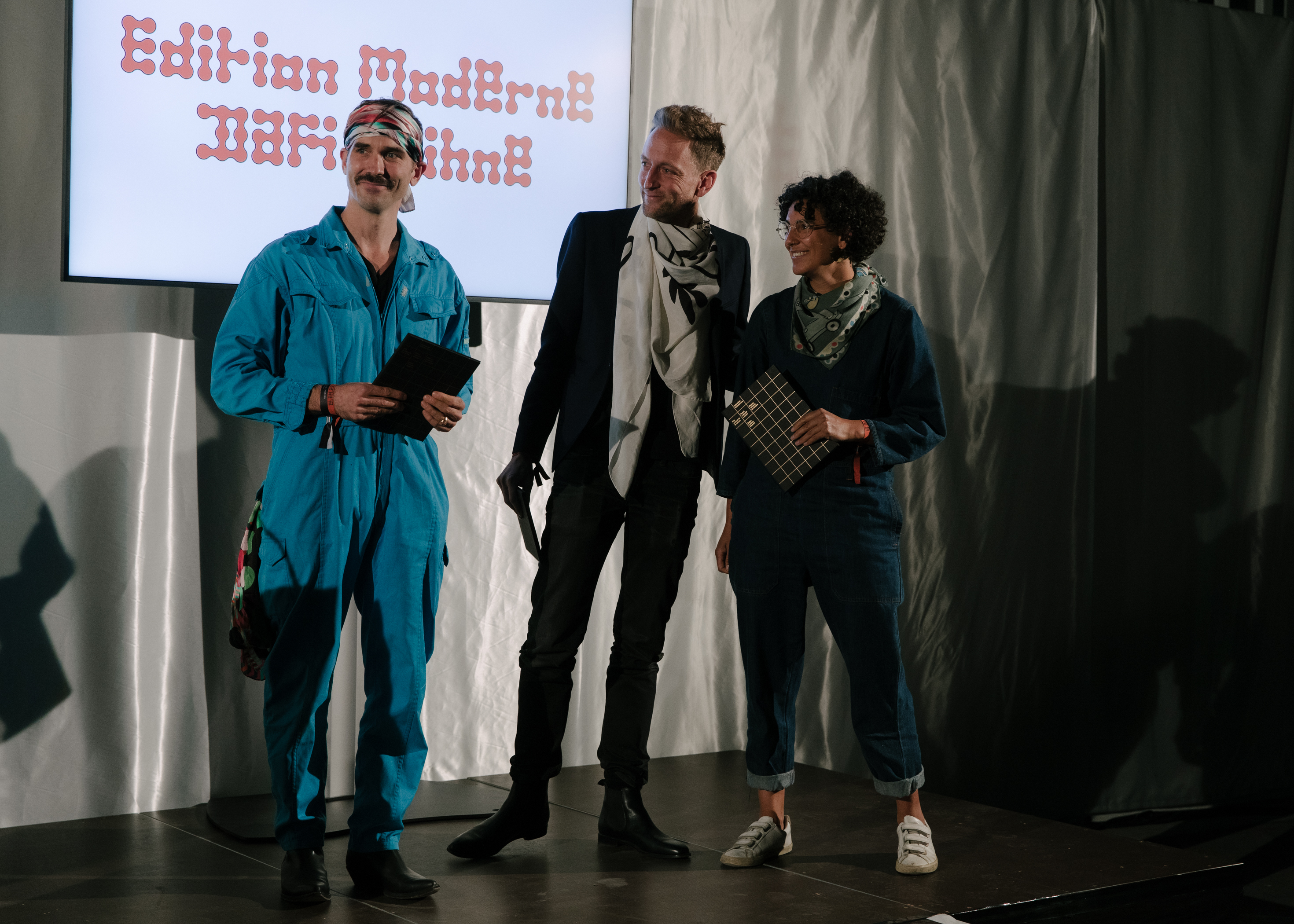 Swiss Design Awards ceremony. Dafi Kühne, Claudio Barandun, Julia Marti