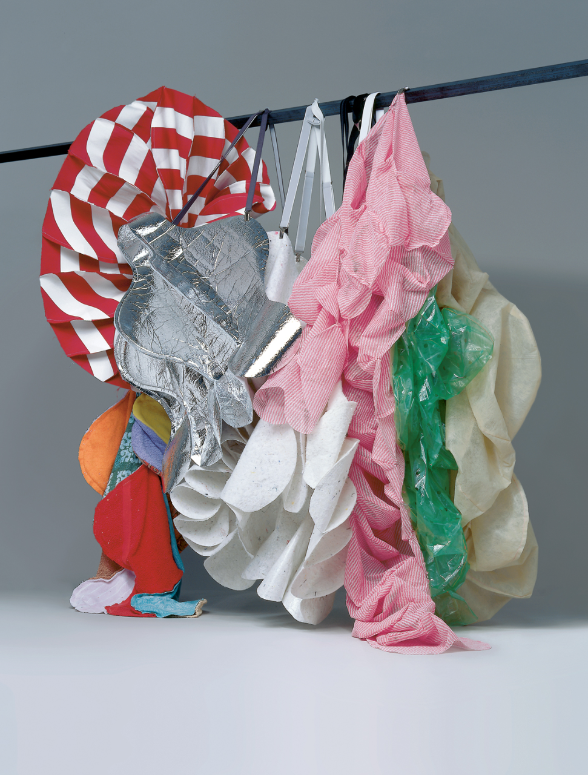 textile objects with braces to fasten 'Anschnallen'