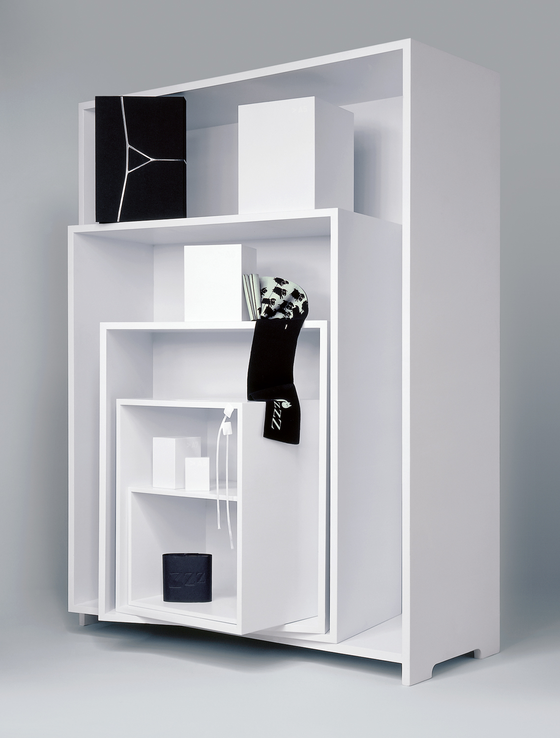 bookshelf 'DINA', bookmark, elastic and the book 'Zzz' (diploma work with the title 'I love books')