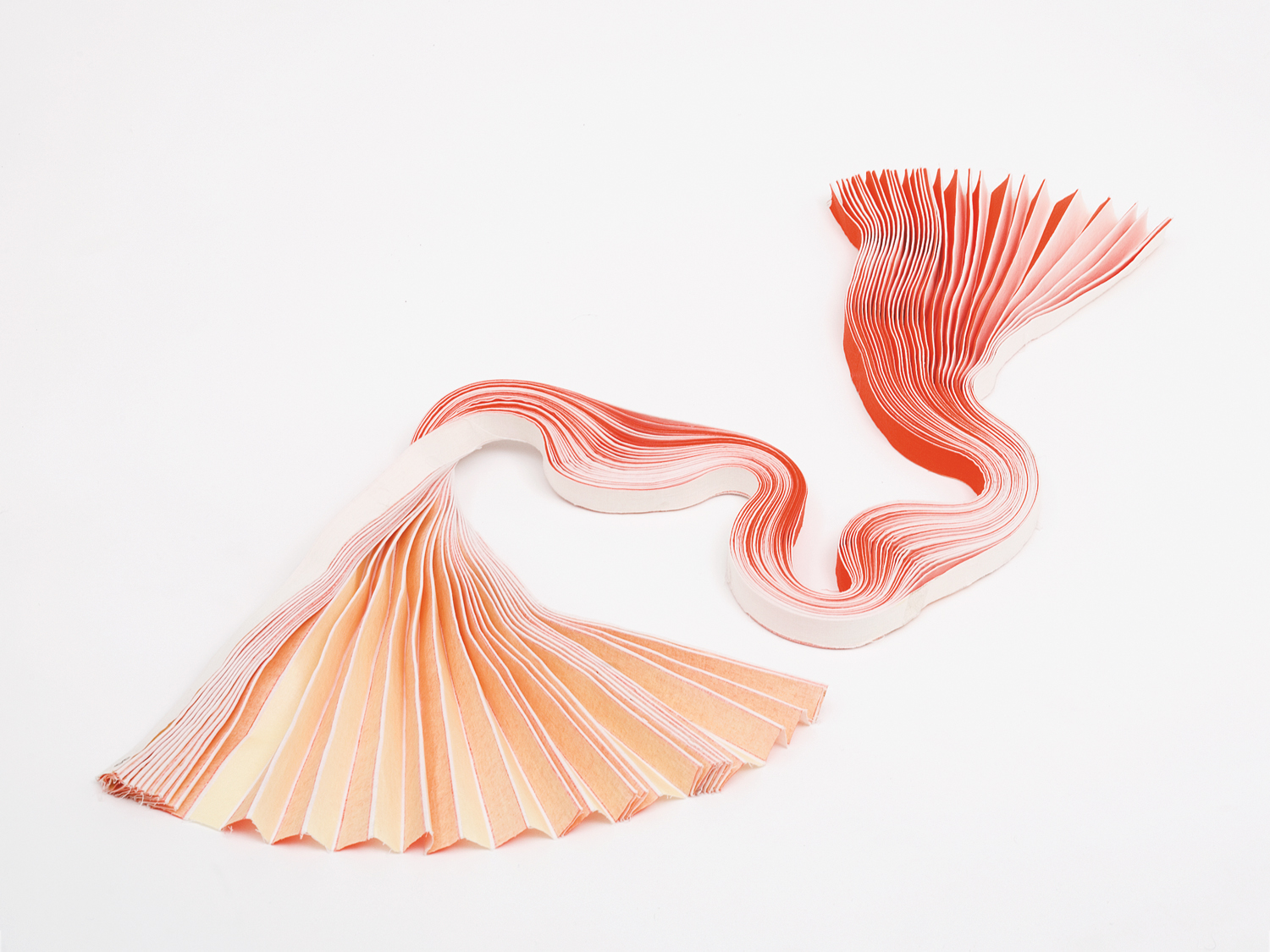 silkscreen printing on cotton, pleated with tape (back side)