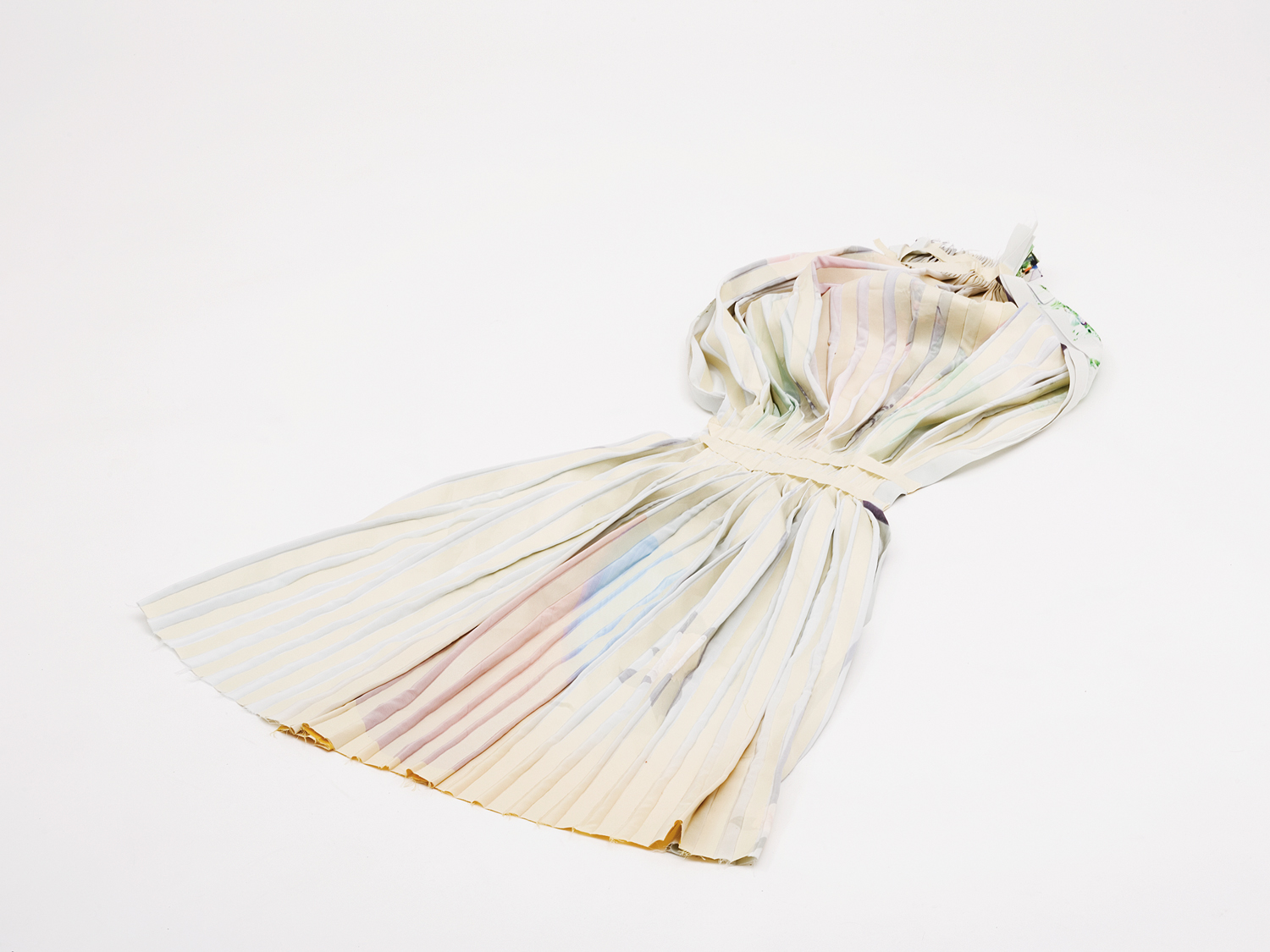 print on Seurat, pleated with tape (back side)