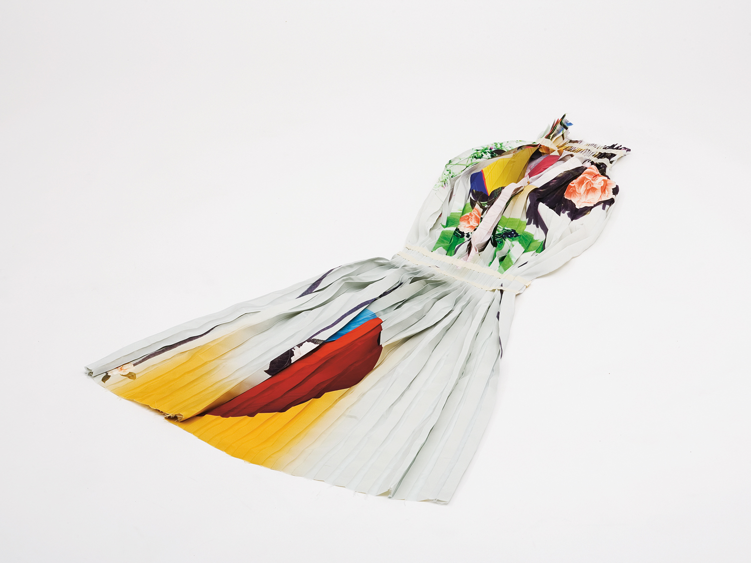 print on Seurat, pleated with tape (front side)