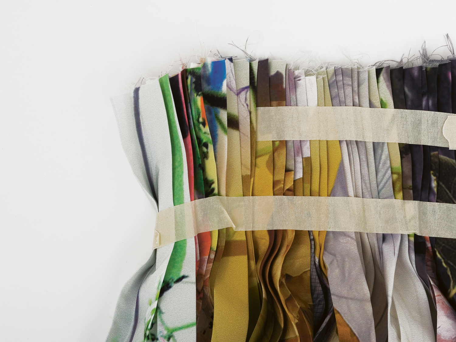 print on Seurat, pleated with tape (detail)