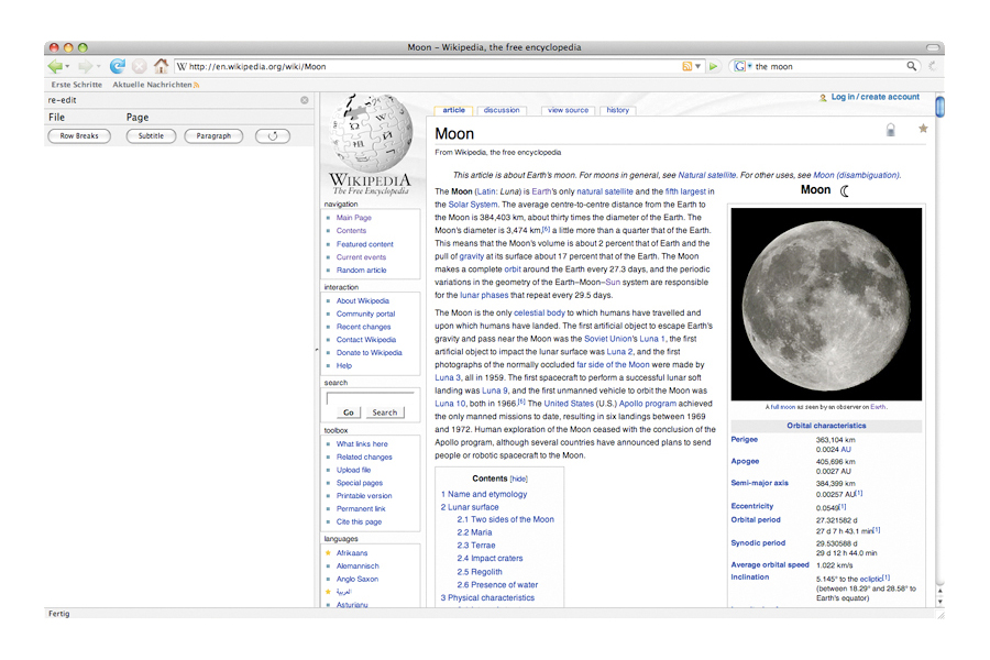 'Trails', Firefox Extension Printscreen