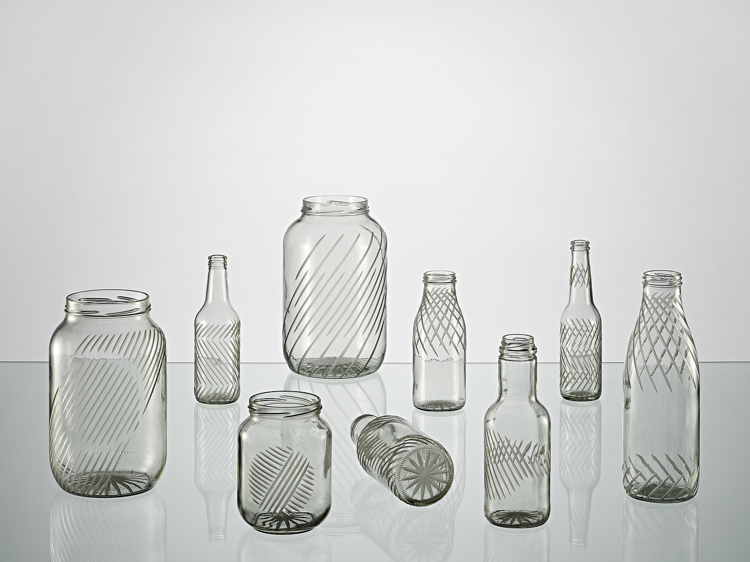 'Cut & Paste' and 'Upgrade', glass collections
