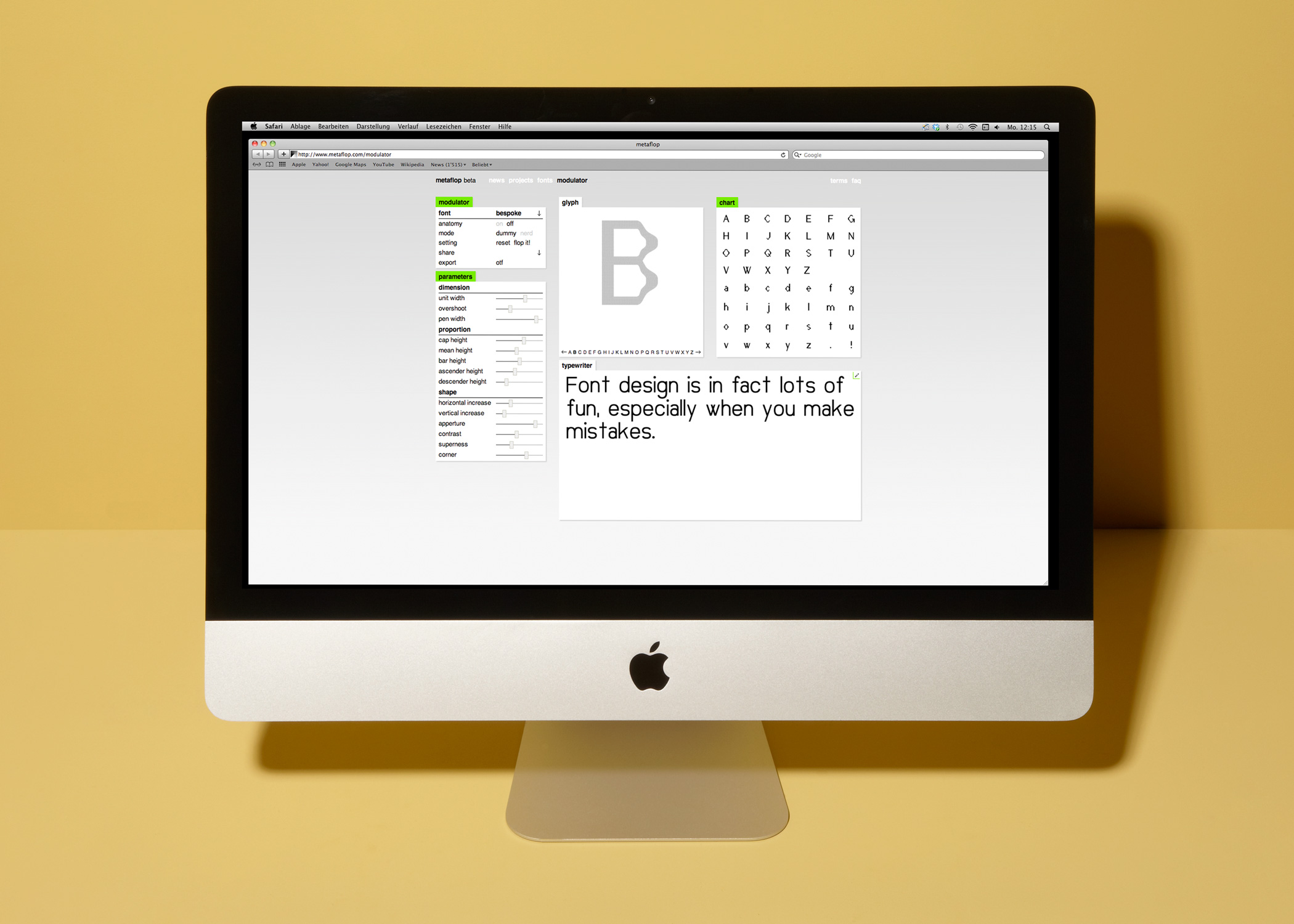Typografie 'Metaflop'