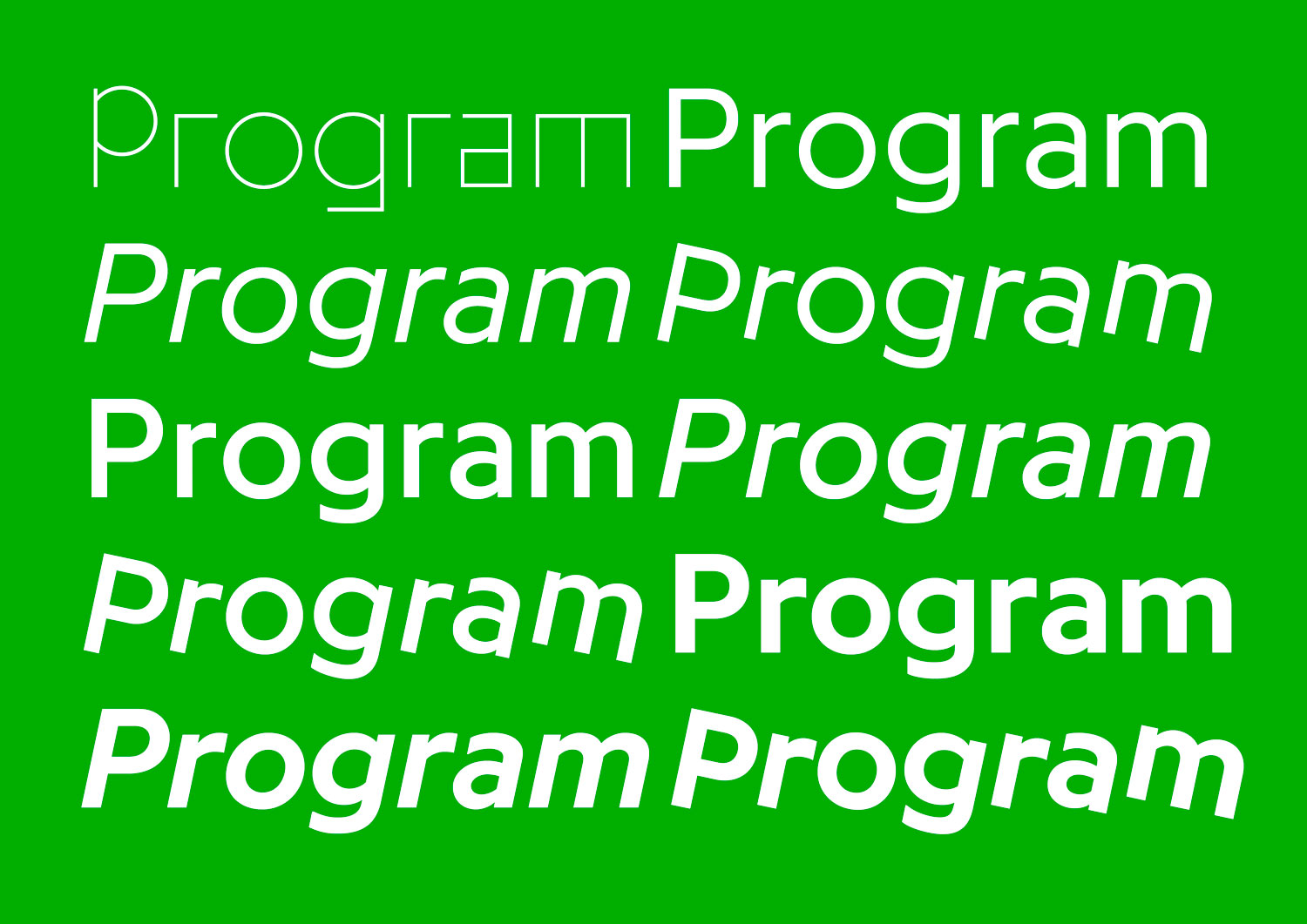 'Programme', font
