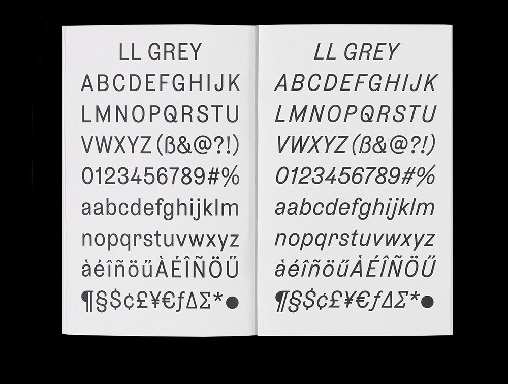 'LL Grey', Schrift