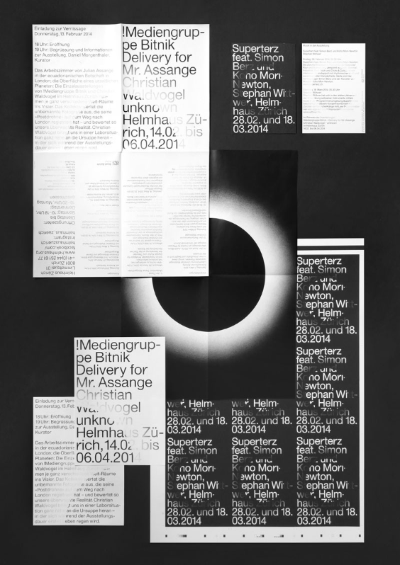 A series of typographical posters and flyers for a variety of cultural institutions and events