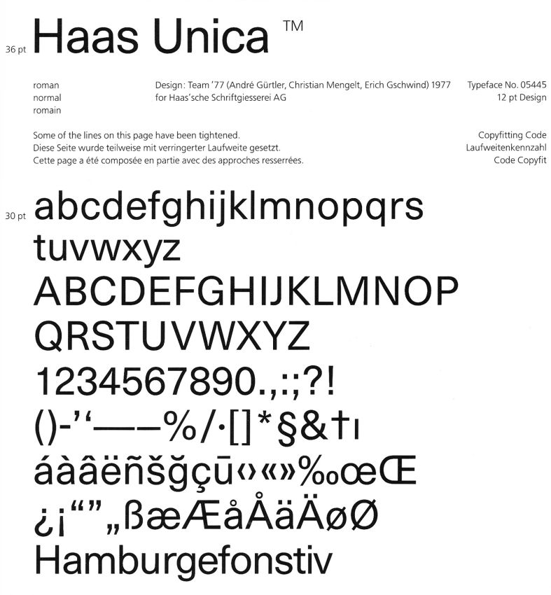 Team’77, ‹Von der Helvetica zur Haas Unica›, in: Typografische Monatsblätter›, TM4/1980