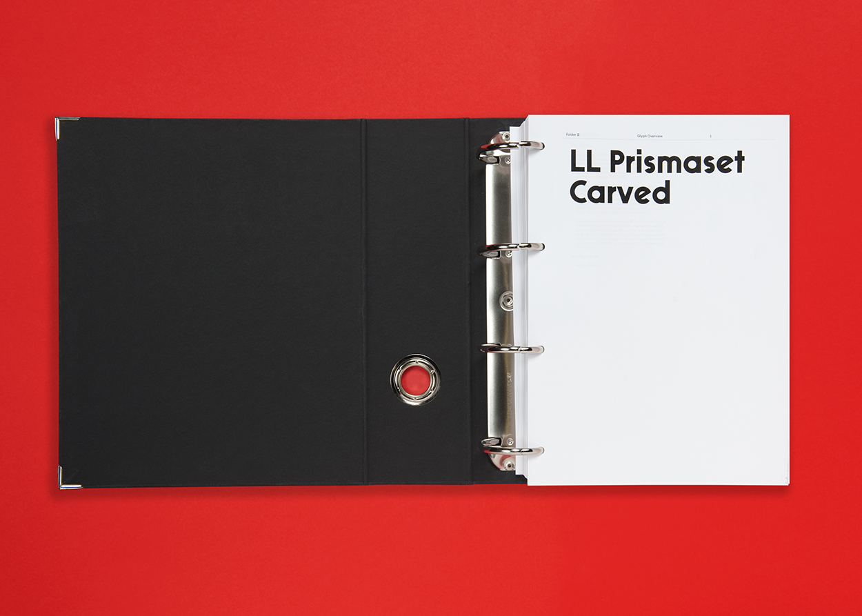 « LL Prismaset Carved », Schrift