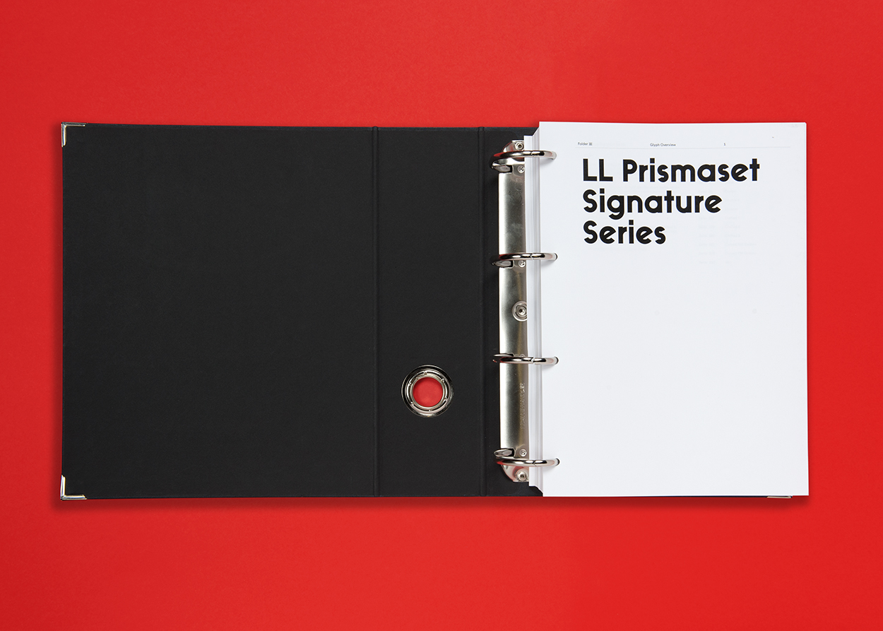 « LL Prismaset Carved », Schrift