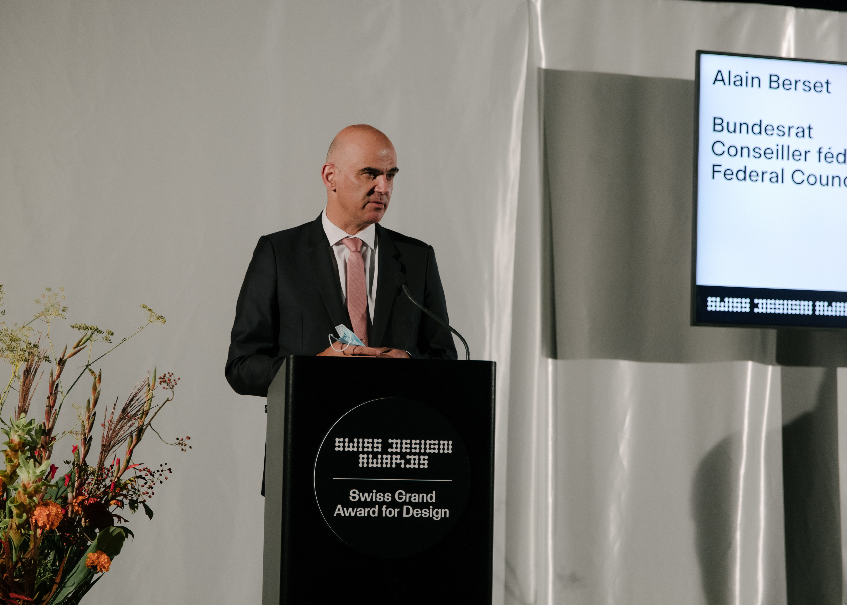 Swiss Design Awards ceremony. Alain Berset