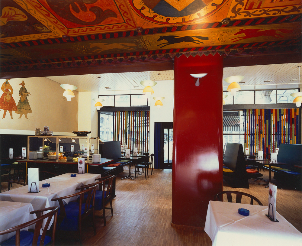 Interior design of the Troika Restaurant in Zurich, 1996.