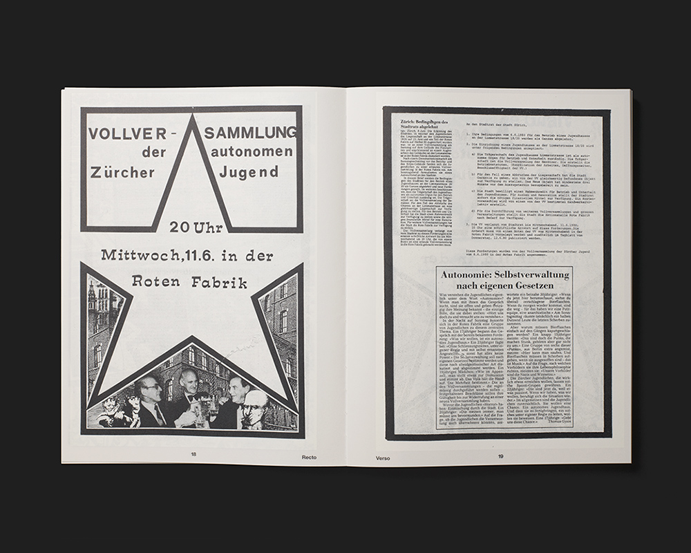 Autonomie auf A4. Wie die Zürcher Jugendbewegung Zeichen setzte. Flugblätter 1979–82