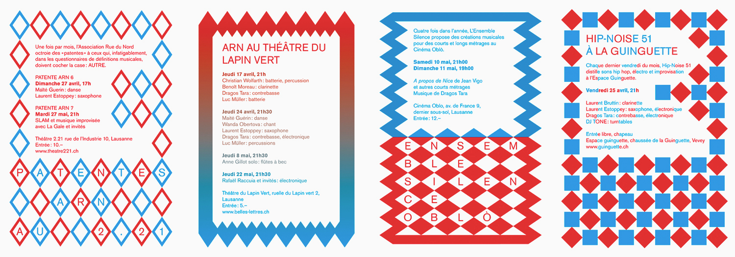 programme avril/mai 2008 de l'association 'Rue du Nord' - (en collaboration avec Mélodie Mousset)