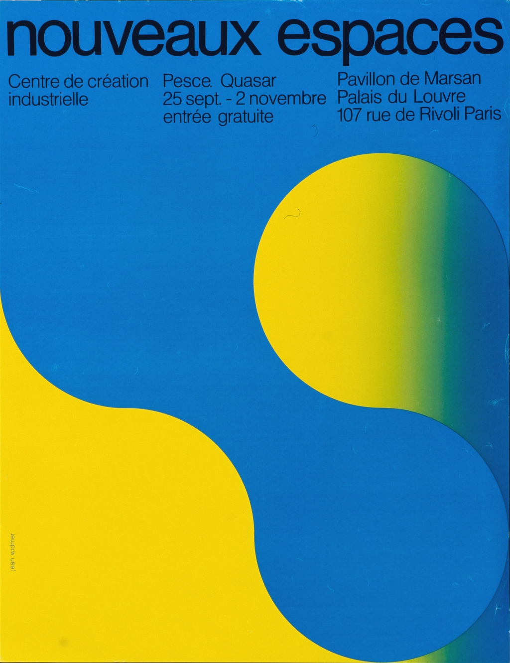 Jean Widmer, Nouveaux Espaces, poster, 1970 © Zürcher Hochschule der Künste / Museum für Gestaltung Zürich / Grafik- und Plakatsammlung