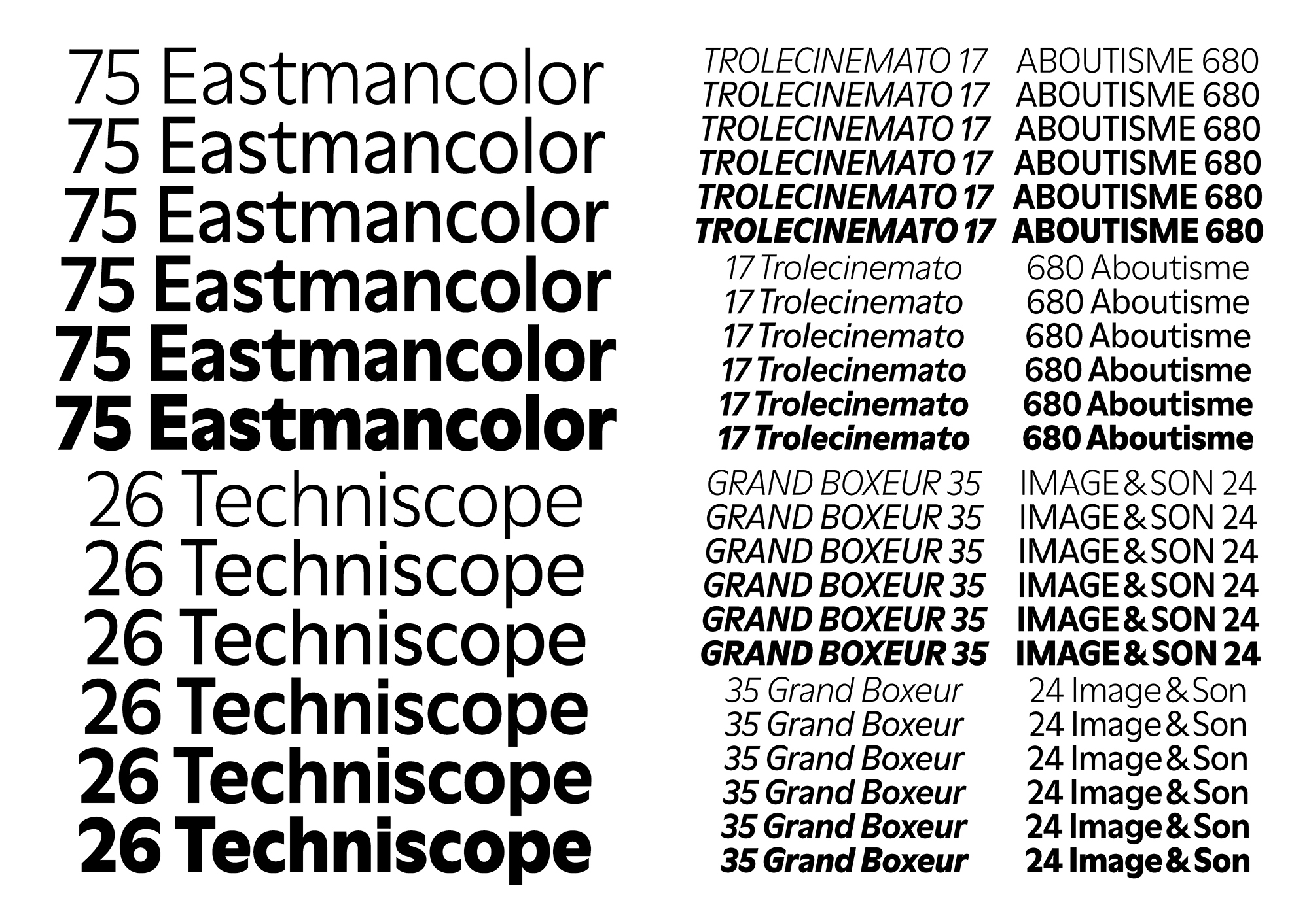 LL Moderne, police de caractères, 2017