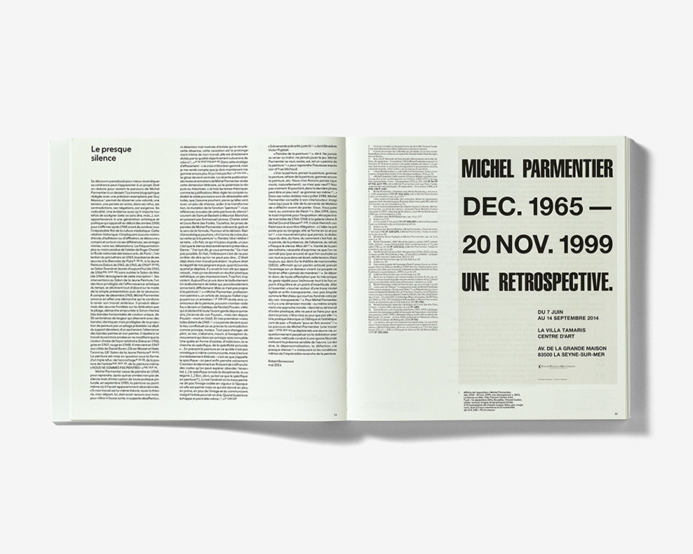 Michel Parmentier. Décembre 1965 – 20 novembre 1999. Une rétrospective